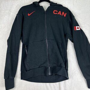Nike Black Canada Flag Travel Fleece Full-Zip Hoodie Sweater Basketball Men’s S
